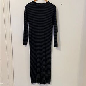Marimekko Black & Gray Striped Long Sleeve nightgown